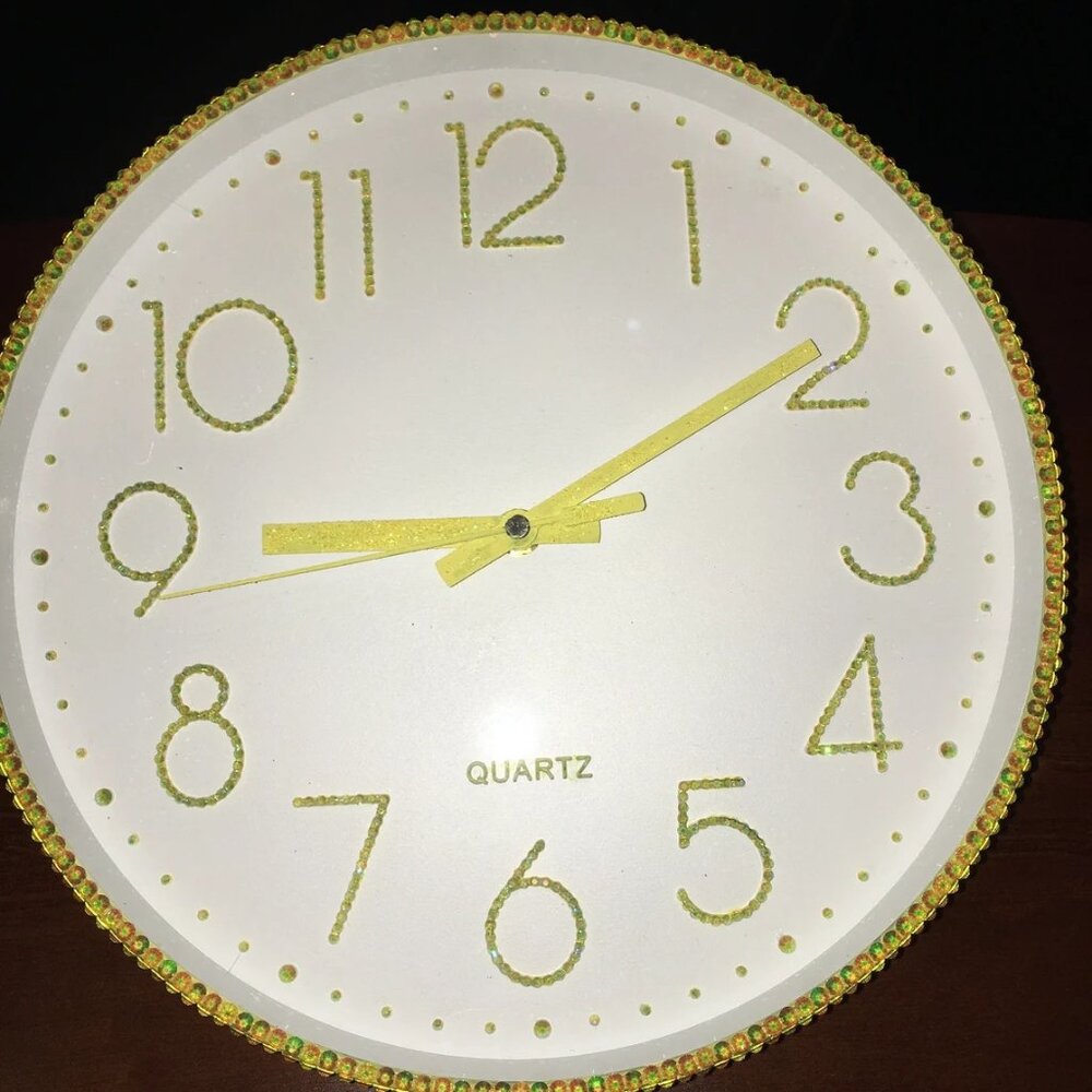 Wall clock, Yellow Clock, Modern Decor, Unique Wall Clock, Gift,